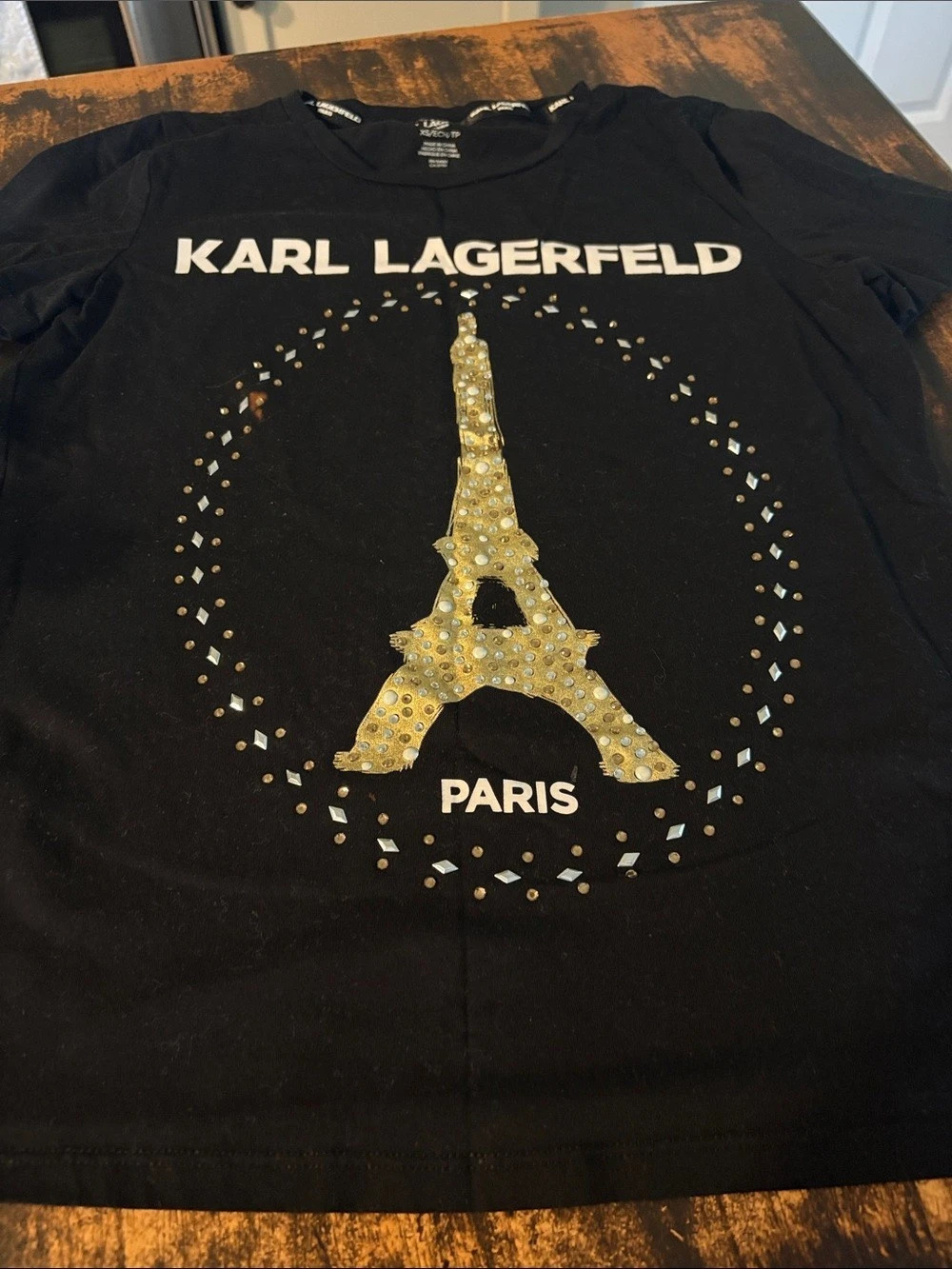 Karl Lagerfeld Eiffel Tower Graphic Tee Size XS (2) - Picture 1 of 6